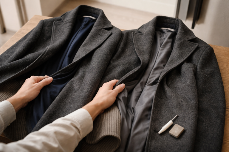 Den skjulte forskel i din uldfrakke: For, indlæg og de små tegn, der afgør om den føles dyr