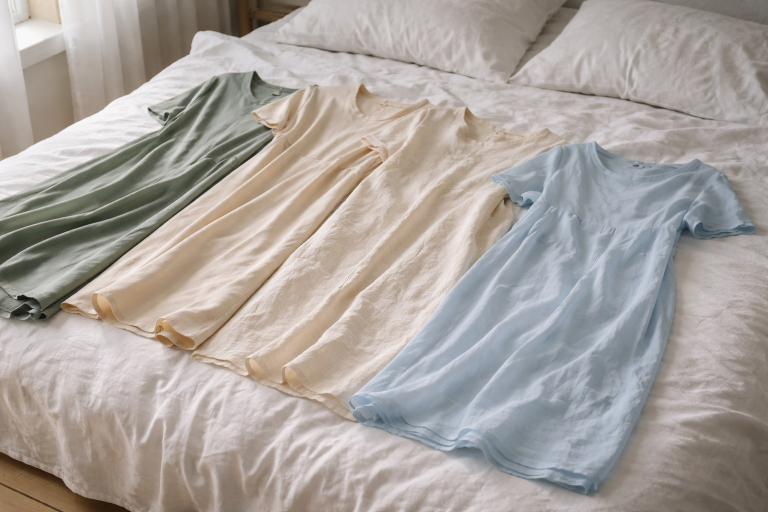Sommerkjolen starter i stoffet