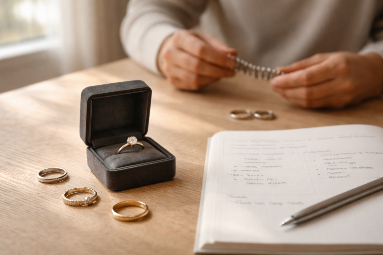 Sådan vælger du forlovelsesring: 4C, metal, budget og ringstørrelse